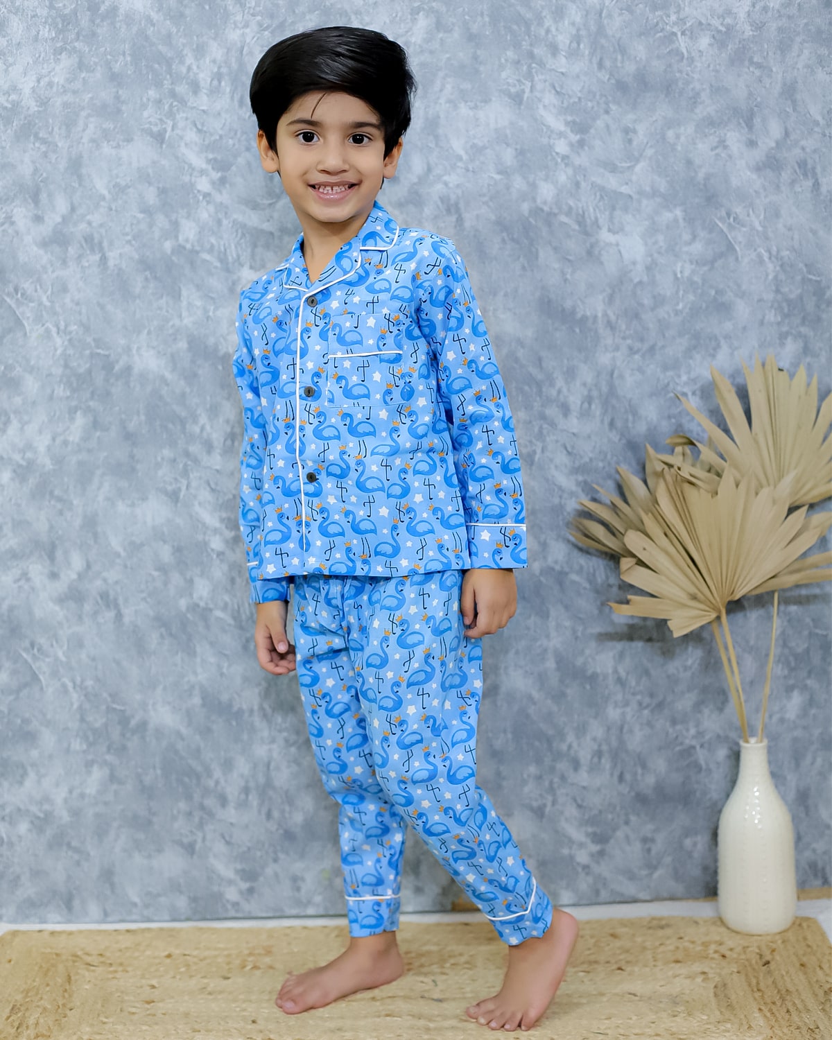 Aqua Nightsuit Set with Pouch