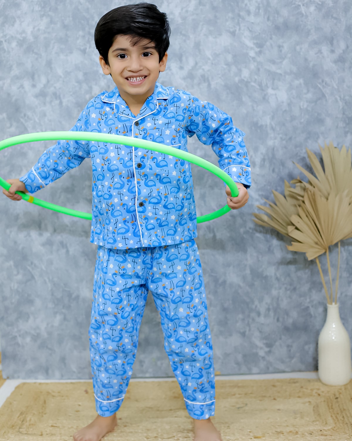 Aqua Nightsuit Set with Pouch