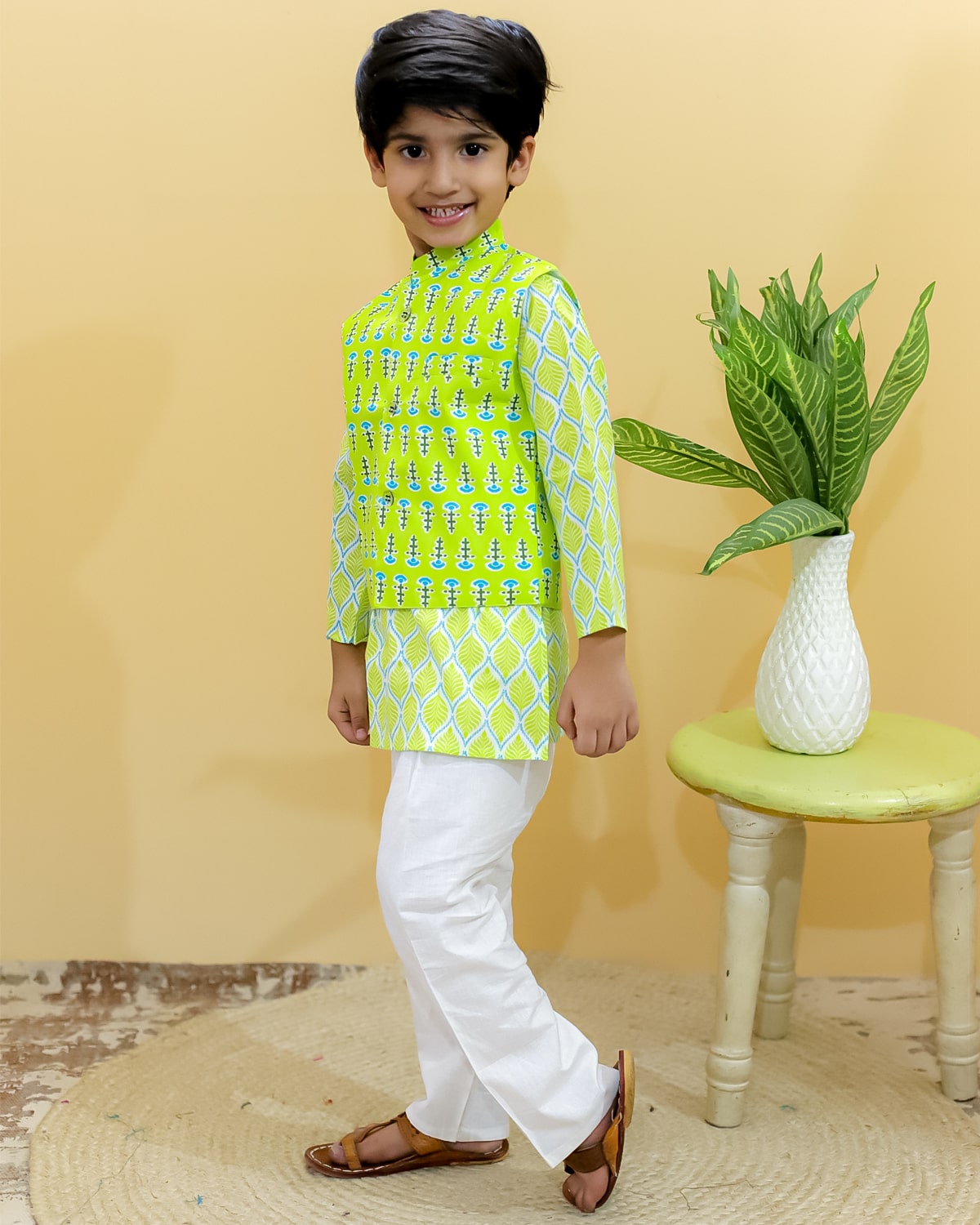 Kiwi Nehru Jacket Set